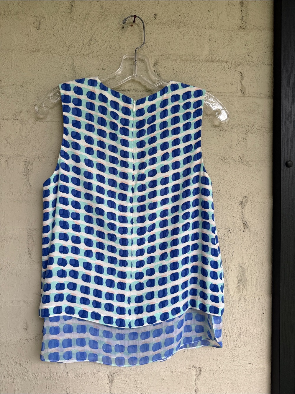Kate Spade New York 'Island Stamp' Double Layer Blue/White Tank Top Size 8 - Picture 8 of 15